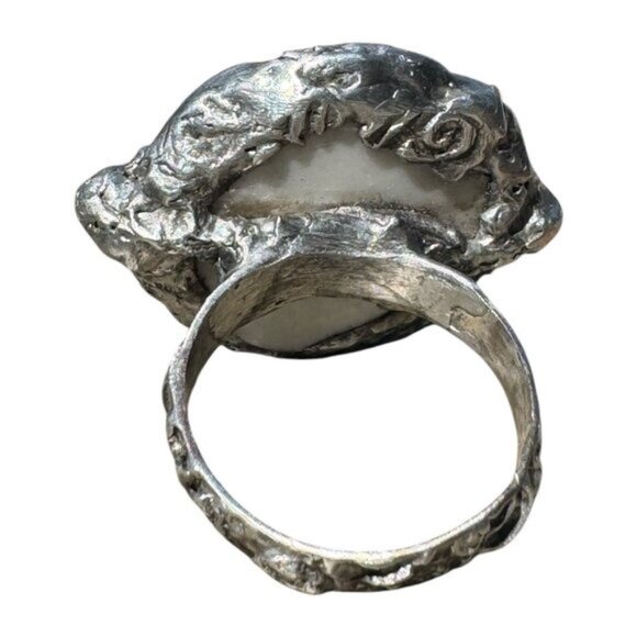 Studio Crafted Broken China Ring W/ Antique Silver Plated Spoon Bowl Band  Sz 9 - Picture 4 of 14
